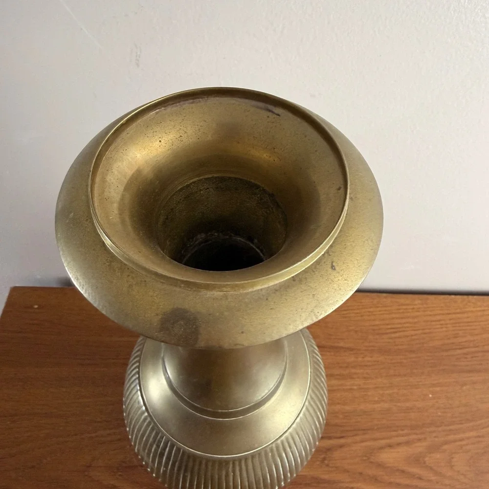 Vintage Solid Brass Vase Made in India 12